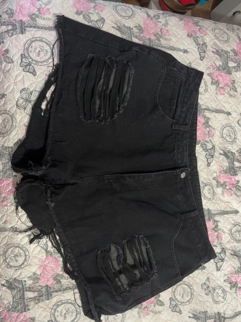Black Jean shorts
